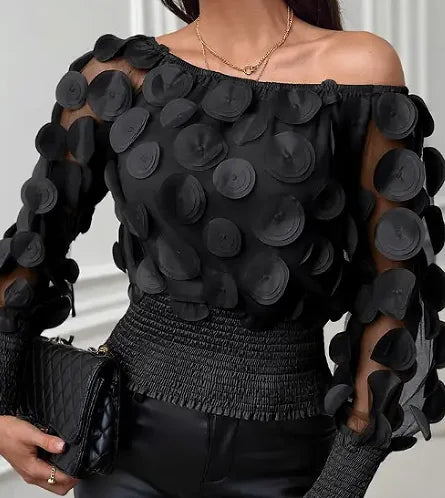 Applique Shoulder Blouse