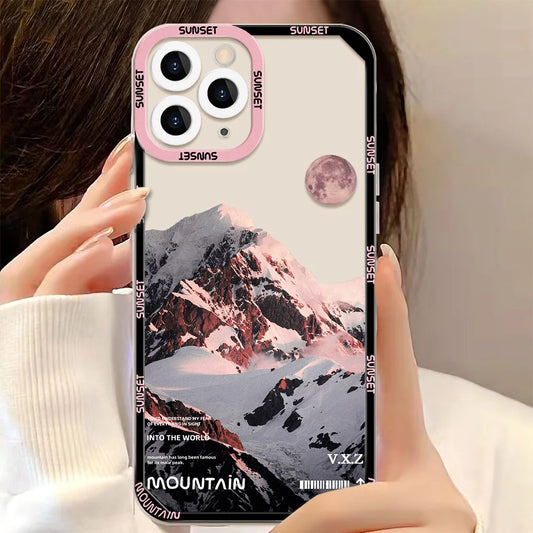Landscape Stamp Label Phone Cases For iPhone 16 Case iPhone 14 15 16 Pro Max 11 12 13 7 8 Plus XS XR SE 2022 2020 Soft TPU Cover