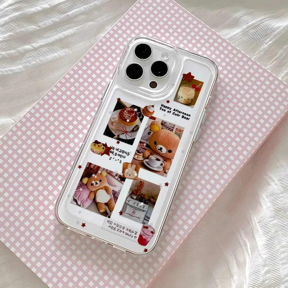 Cute Cake Cat Phone Case For iPhone 16 15 11 13 14 12 Pro Max 16E 7 8 15 14 Plus 11 Pro 12 13 16 Pro SE XR XS X Soft Back Cover