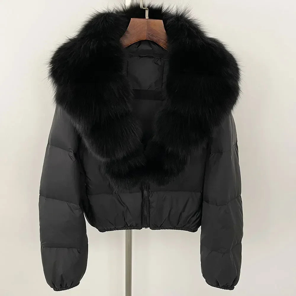 V-neck Down Coat