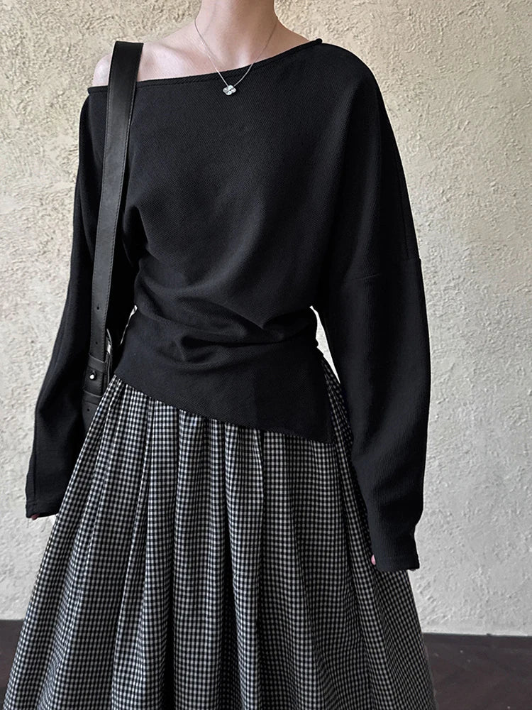 Irregular Pleated Sweatshirt
