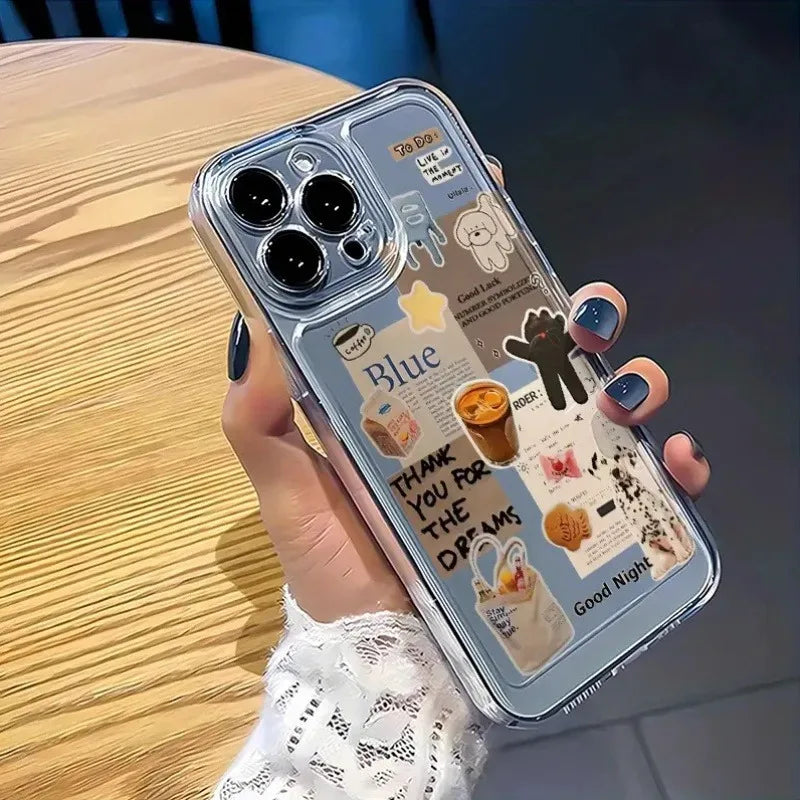 Cute Cake Cat Phone Case For iPhone 16 15 11 13 14 12 Pro Max 16E 7 8 15 14 Plus 11 Pro 12 13 16 Pro SE XR XS X Soft Back Cover