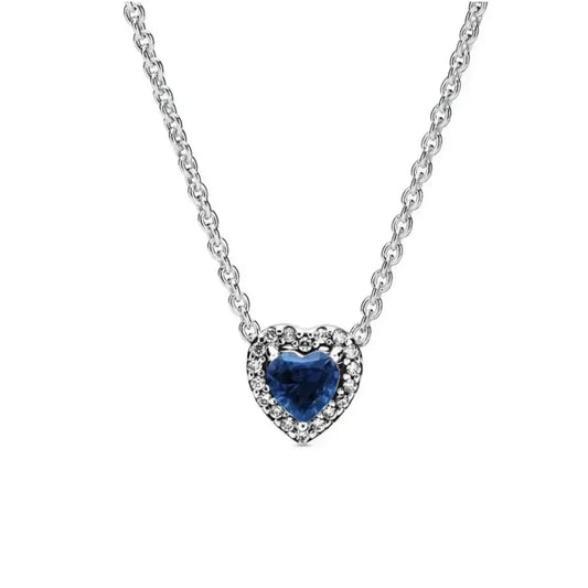 Colorful Heart Shaped Pendants Necklace Original 925 Sterling Silver