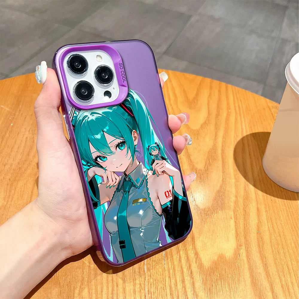 Kawaii Hatsune Miku Phone Case For iPhone 16 13 14 15 Pro Max Plus Anime Cute Creative Protective Cover