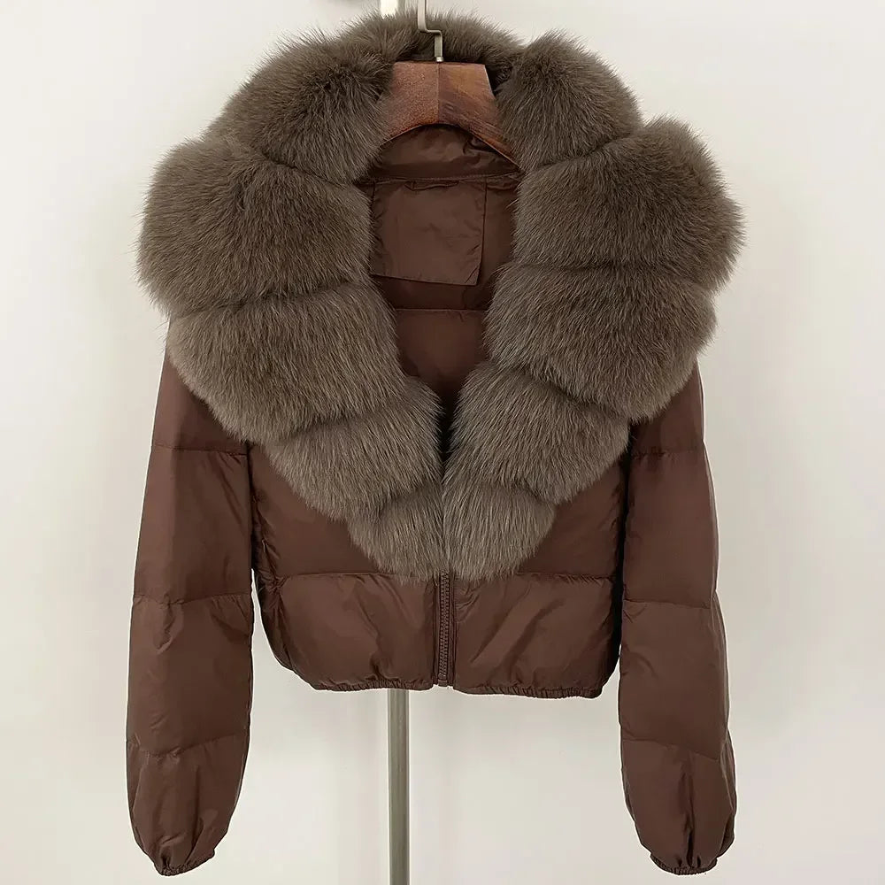 V-neck Down Coat