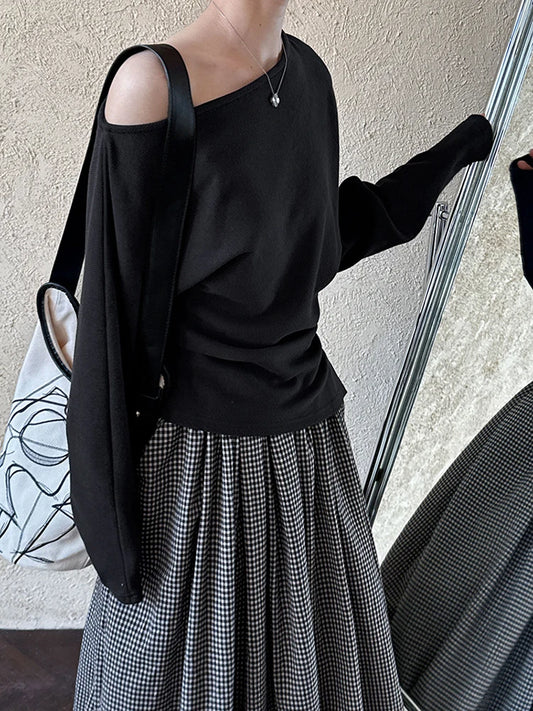 Irregular Pleated Sweatshirt
