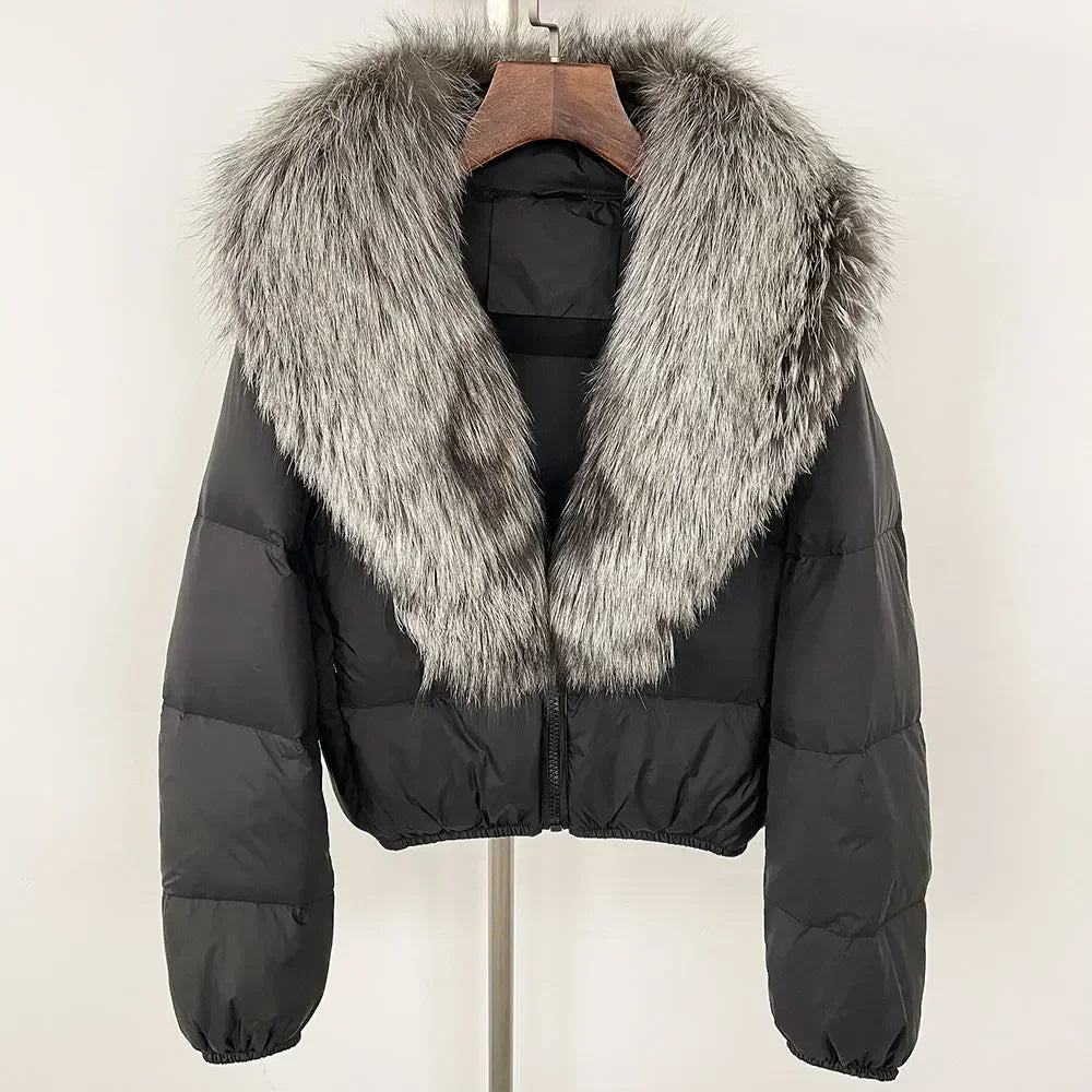 V-neck Down Coat