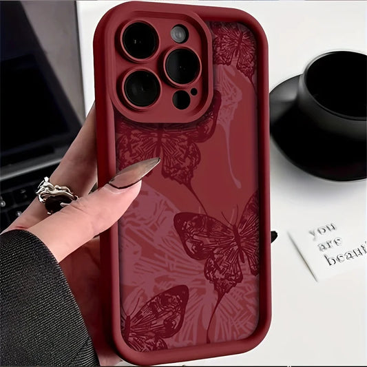 Red line graphic phone case for iPhone 15 14 13 12 11 x XR Xs SE 8 7 plus pro Max mini silicone back cover