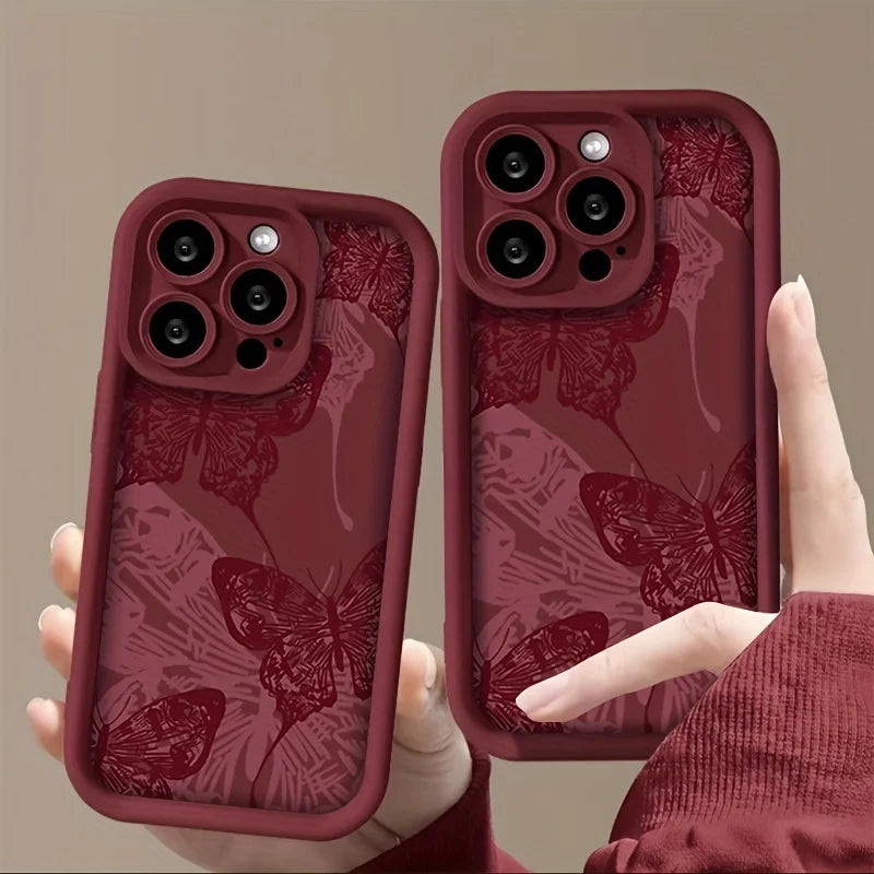 Red line graphic phone case for iPhone 15 14 13 12 11 x XR Xs SE 8 7 plus pro Max mini silicone back cover