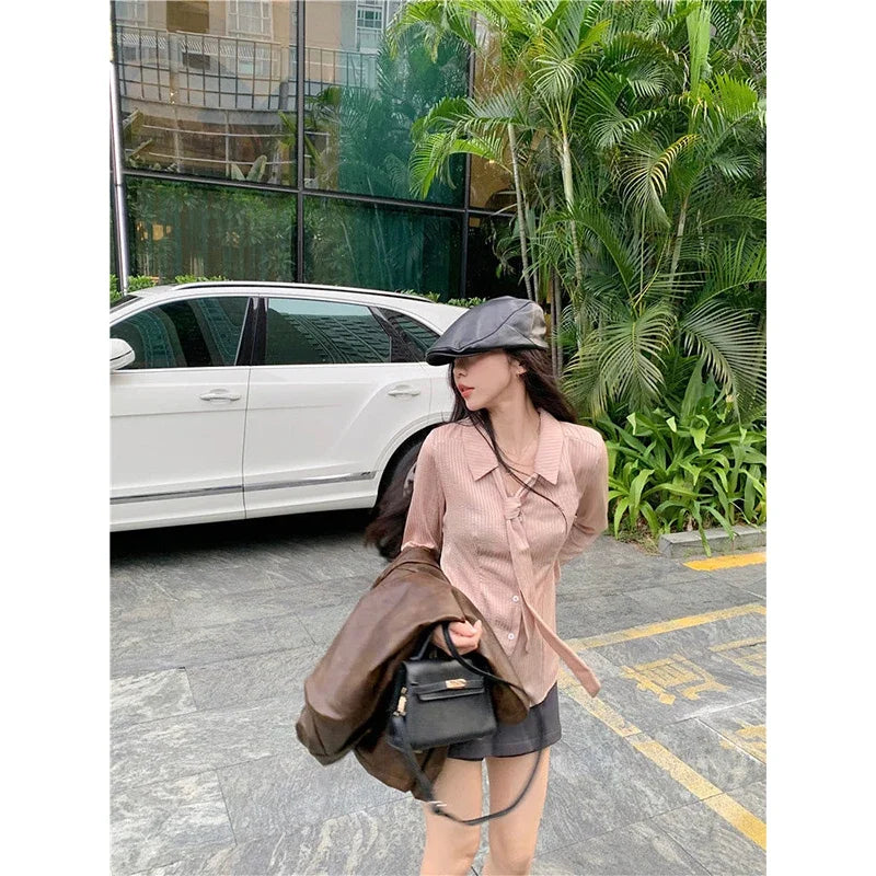 Striped Tie Blouse