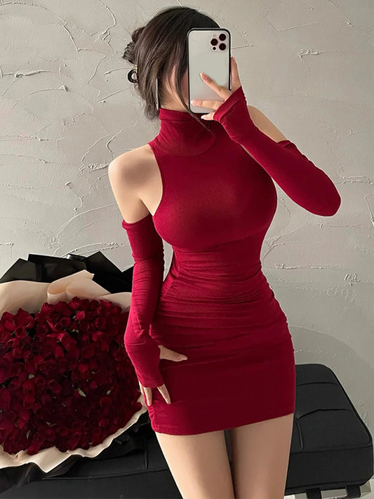 High Neck Tight Dress
