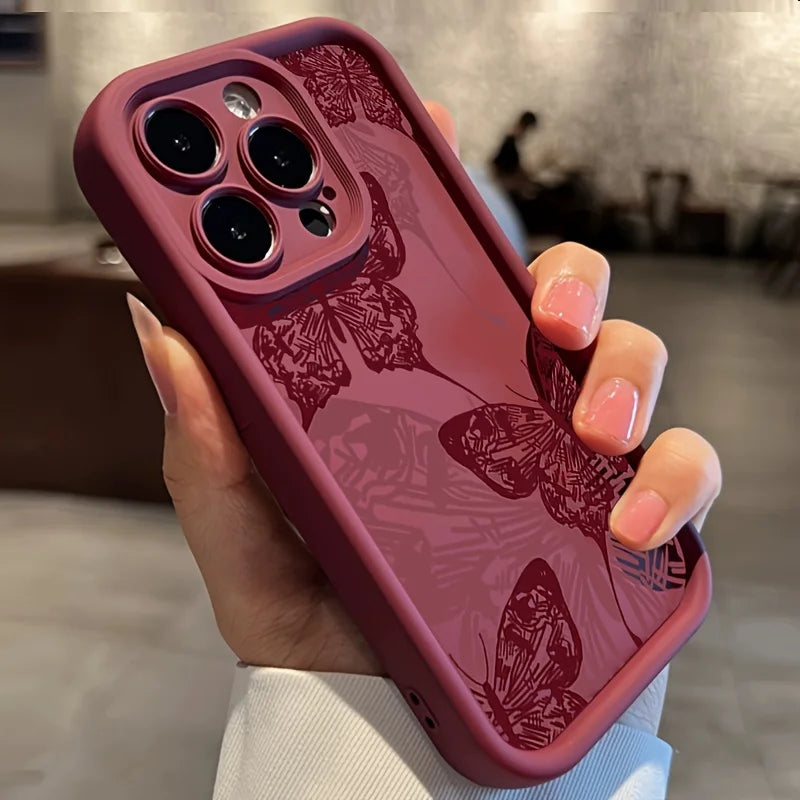 Red line graphic phone case for iPhone 15 14 13 12 11 x XR Xs SE 8 7 plus pro Max mini silicone back cover