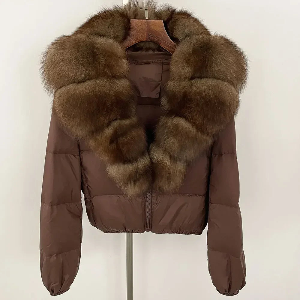 V-neck Down Coat