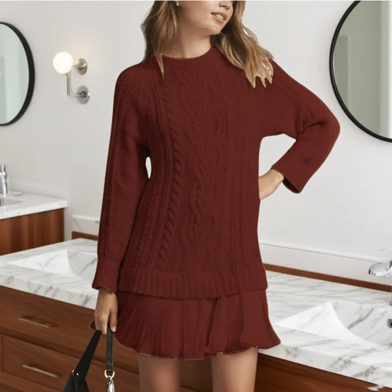Twist Knitted Sweater Dresses