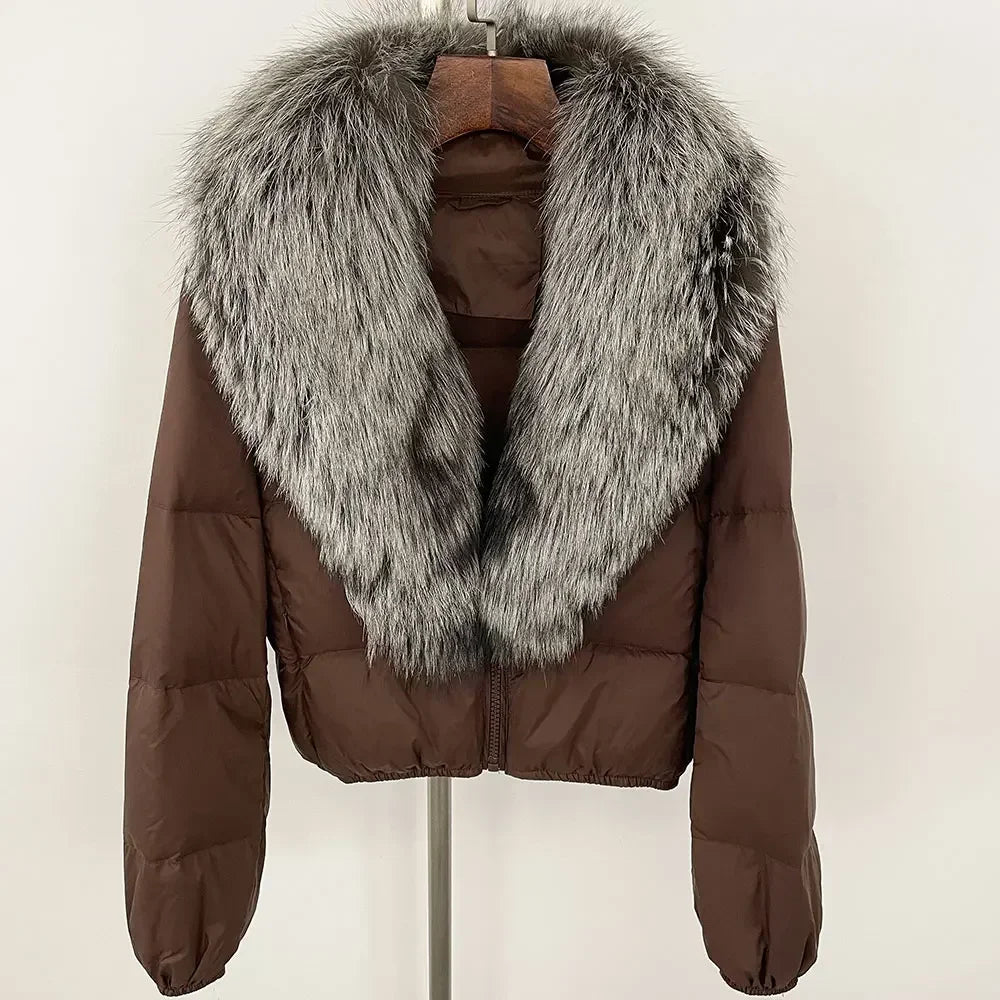 V-neck Down Coat