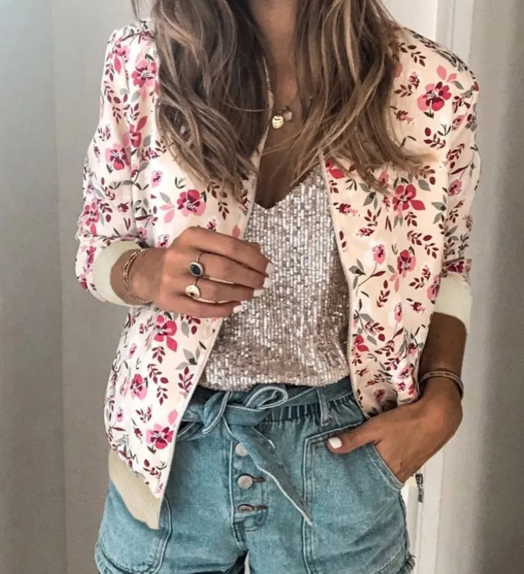 Floral Bomber Jacket