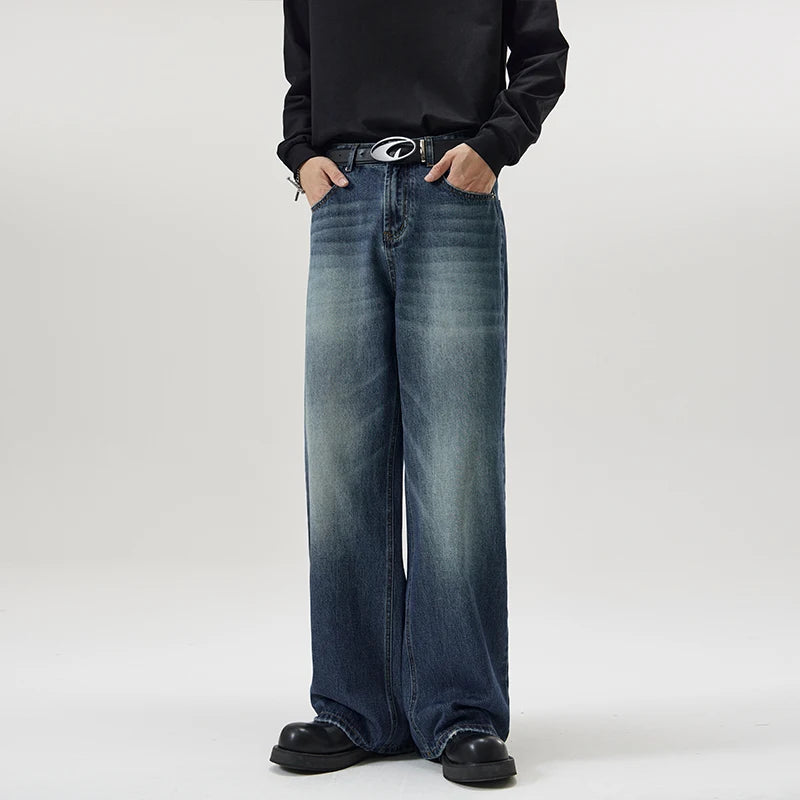 Vintage Distressed Baggy Straight Jeans