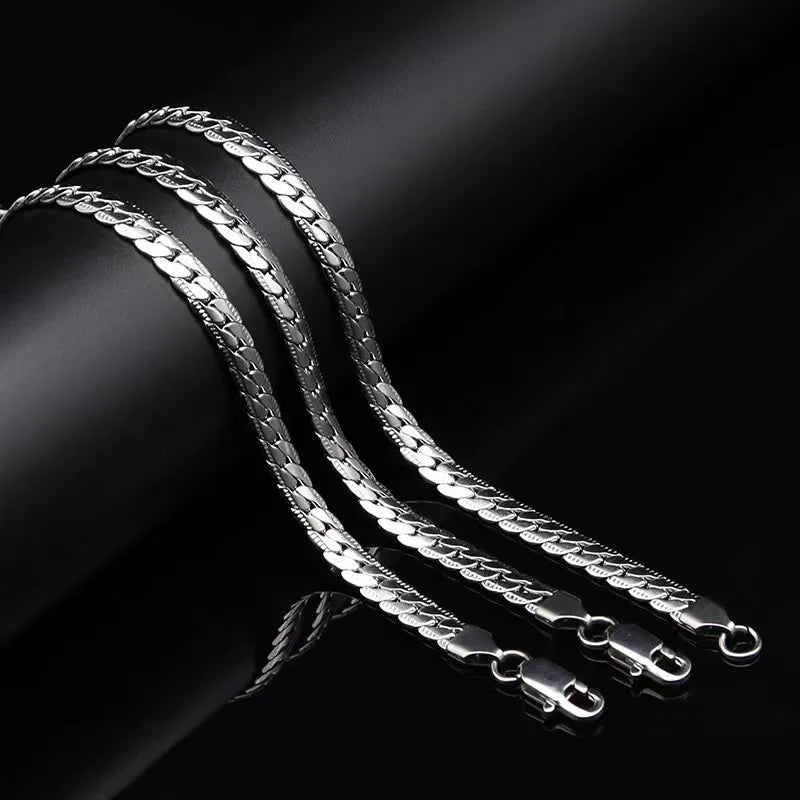 20-60cm 5mm Silver Color Necklace Chain