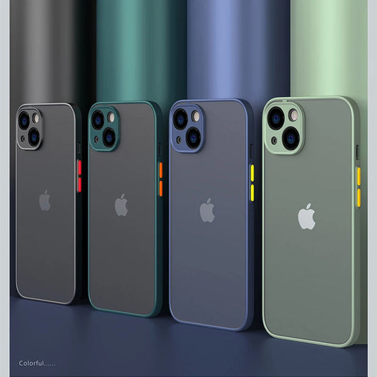 New Armor Bumper Shockproof Phone Case For iPhone 15 11 12 13 Mini 14 Pro XR X Xs Max Plus Silicone Hard Cover Capa