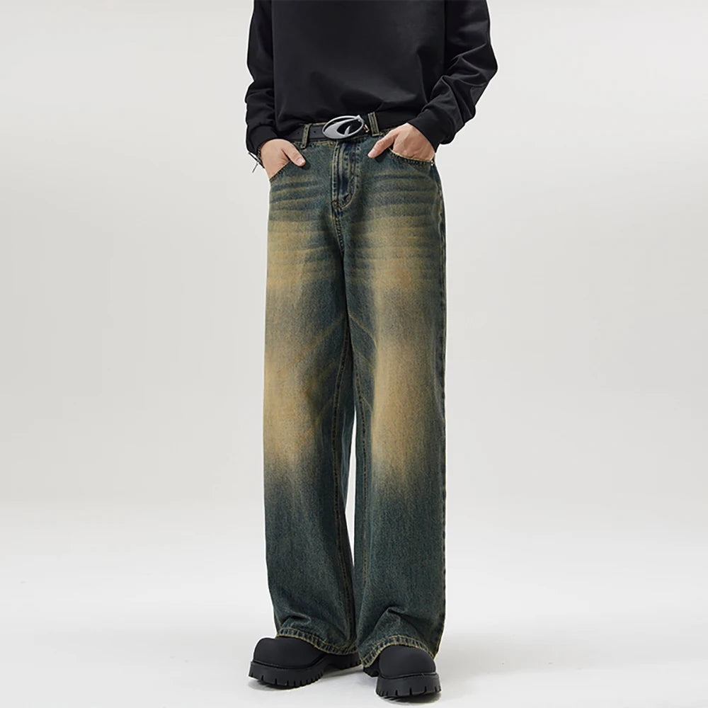 Vintage Distressed Baggy Straight Jeans