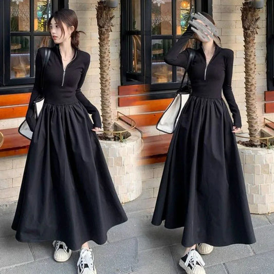 Turtleneck A-Line Dress