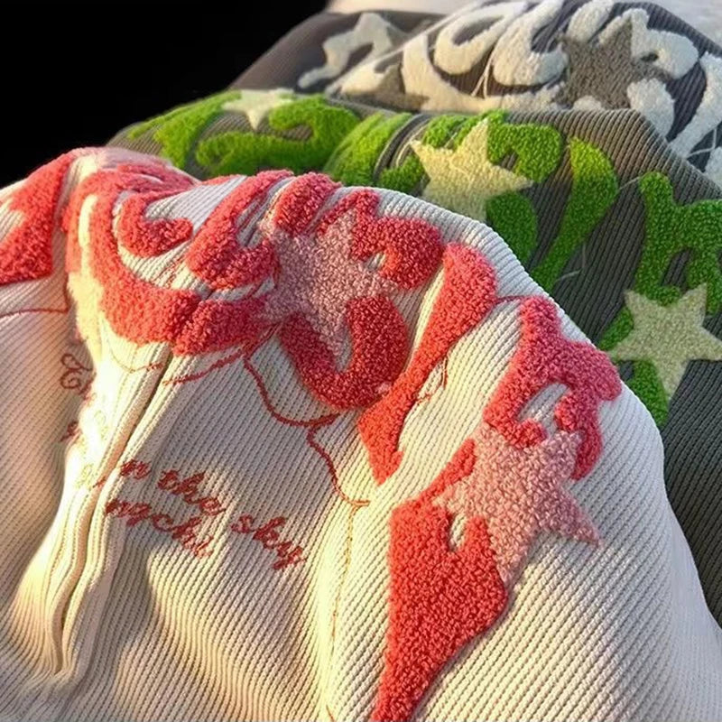 Embroidery Zip Hoodie