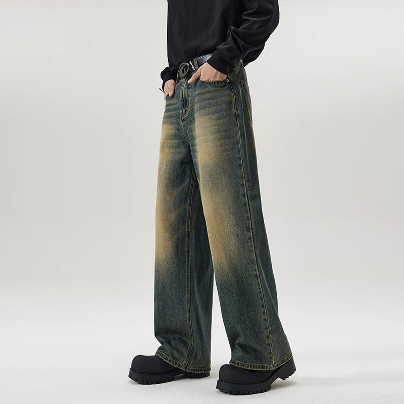 Vintage Distressed Baggy Straight Jeans